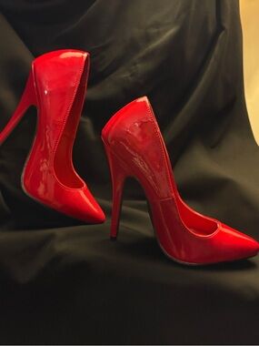 Pleaser Red Pointed-Toe High Heels